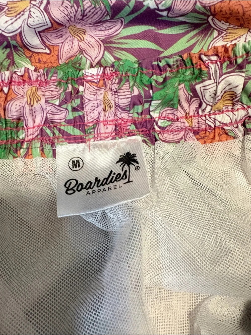 Men's Purple Pineapple Floral Swim Trunks